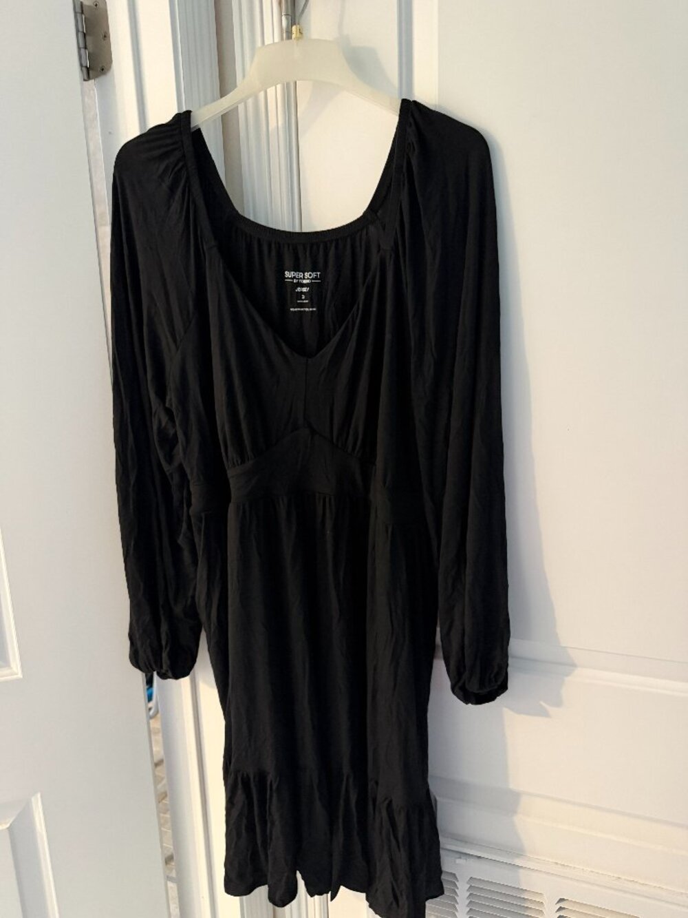 NWT - Torrid Size 3X Mini Super Soft Tiered Skater Dress in Deep Black